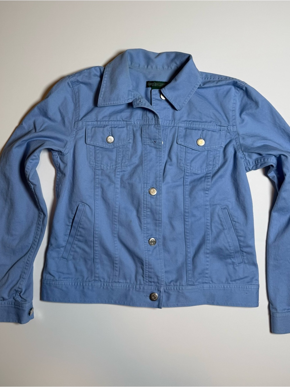 Lauren Jeans Co Ralph Lauren Women's S Blue Collared Trucker Denim Jacket